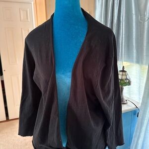 Black Open-Front Women's Cardigan Sweater